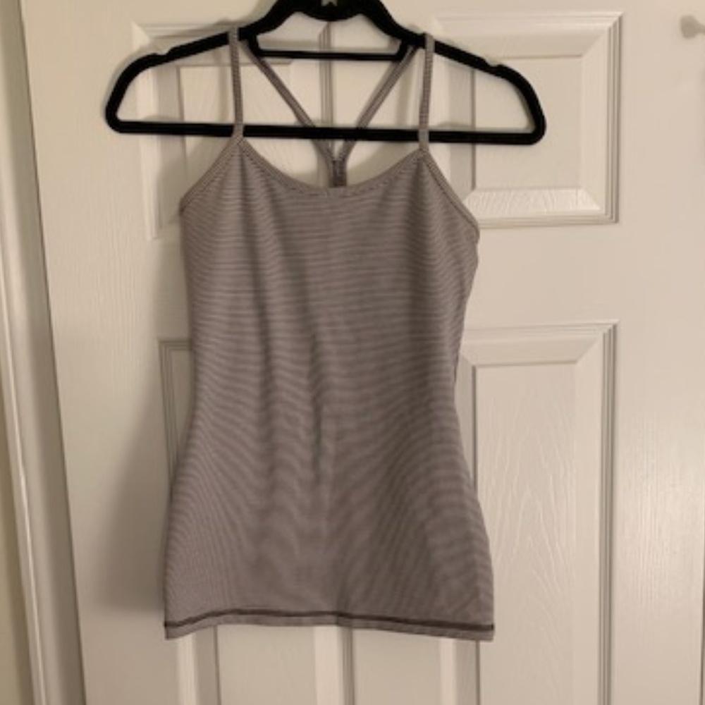 Lululemon Stripe Tank Top w/ attached bra - Size 4